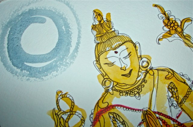 W14 7 11 FOUR ARMED CHENREZIG W FULL MOON 8